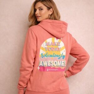 Love & Pineapples Coral Graphic Hoodie Size Large